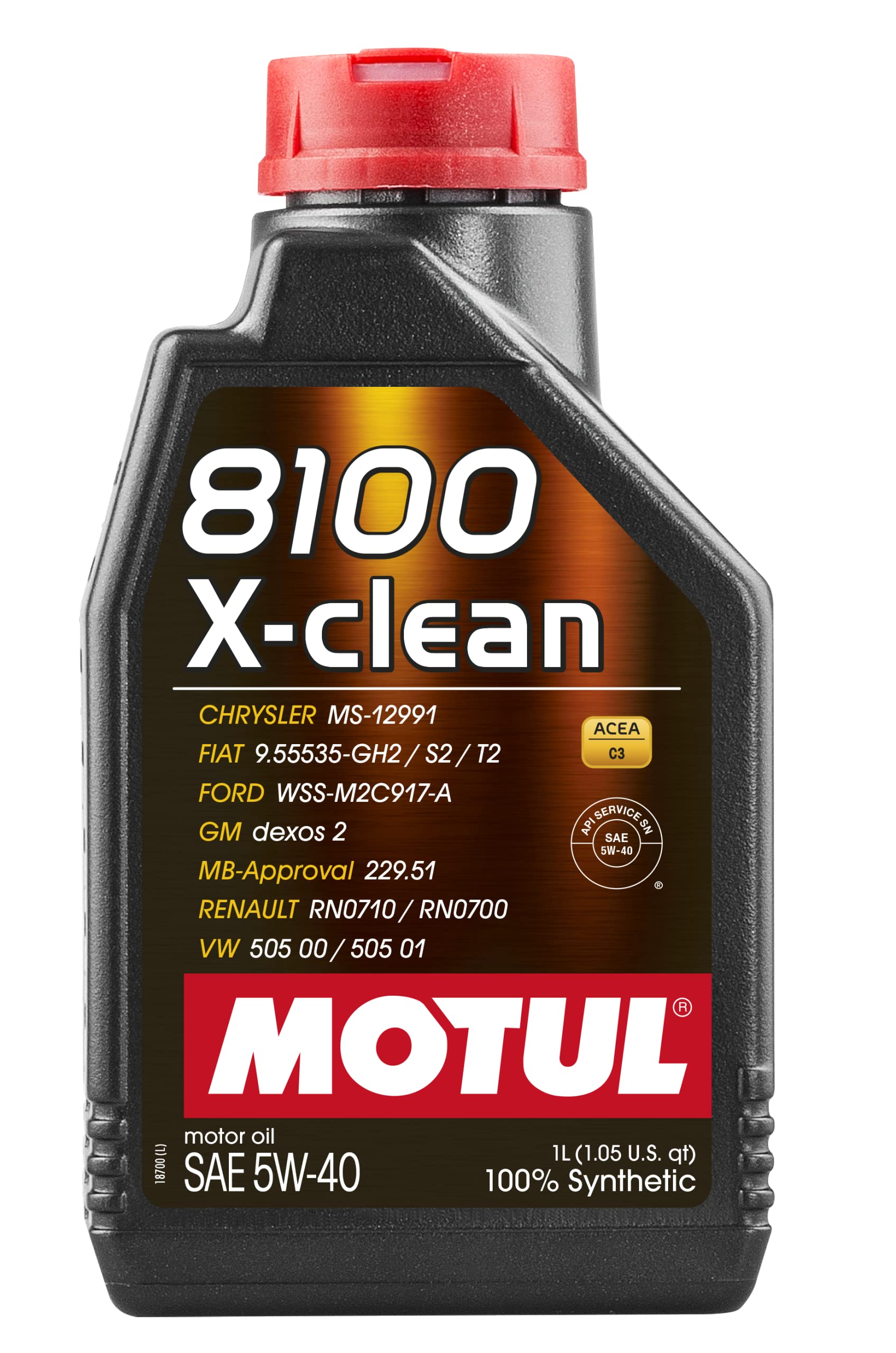 Motul 102786 8100 5W40 X-clean 5W40 / 1Liter, Brown von Motul
