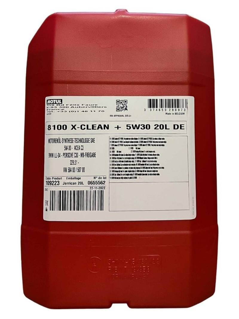 8100 X-Clean+ 5W-30, 20 Liter von Motul