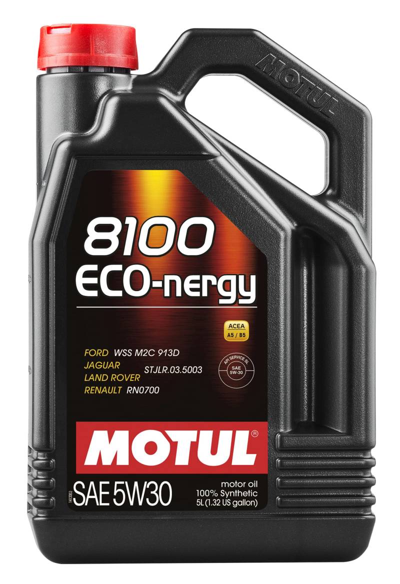 Motul 8100 Eco-Nergy SAE 5W-30 5 Liter Motoröl Vollsynthetisch Diesel Benzin Motoren 5L Motor Oil Motorenöl Schmierstoff Synthetisch Synthetic Auto Motorschutz Schmieröl von Motul