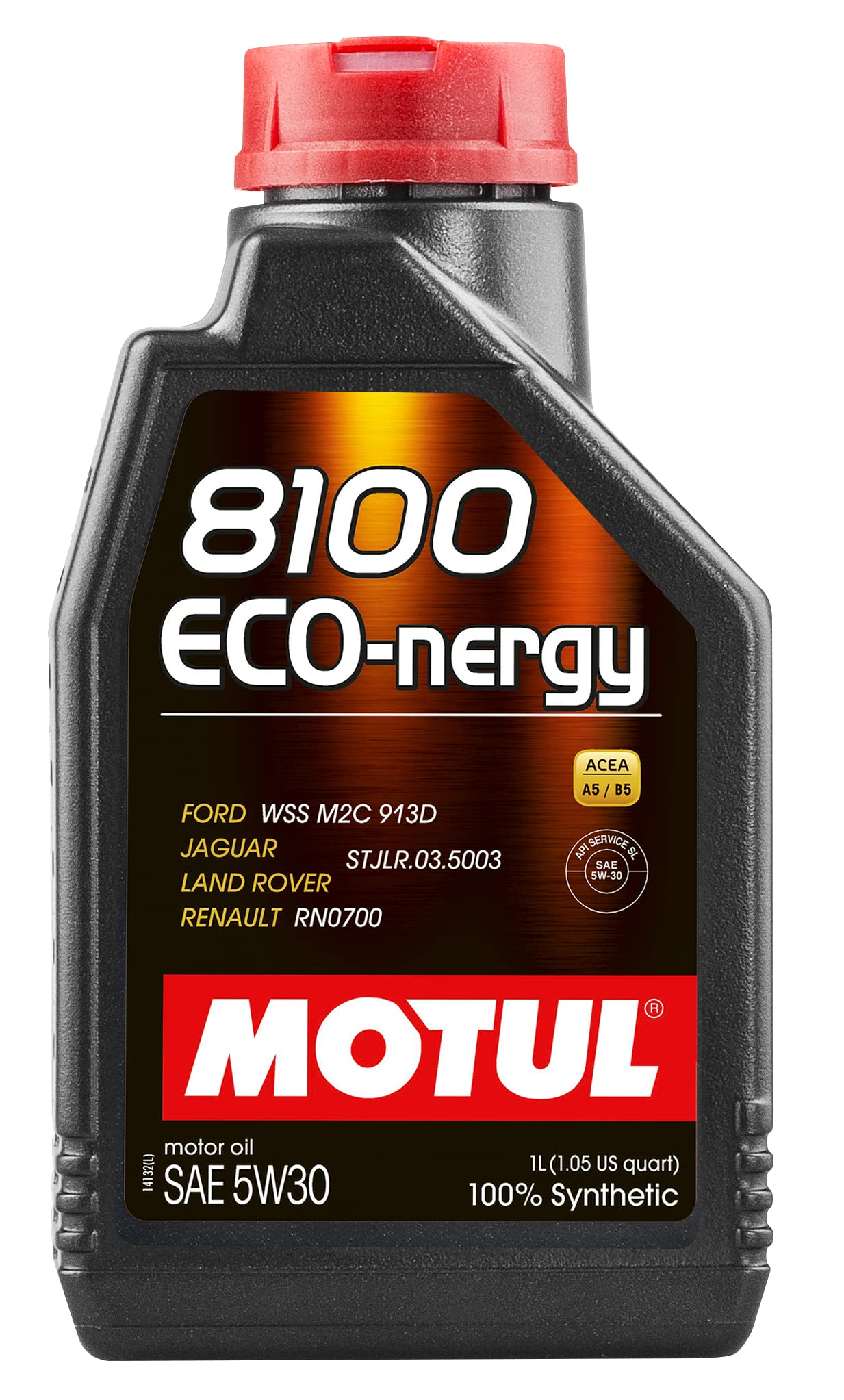 Motul 102782 8100 Motoröl Eco-nergy 5W-30 1 L, Brown von Motul