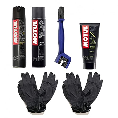 Motul Kettenreinigungsset C1+C4+M4 mit Bürste und Handschuhe von Motul