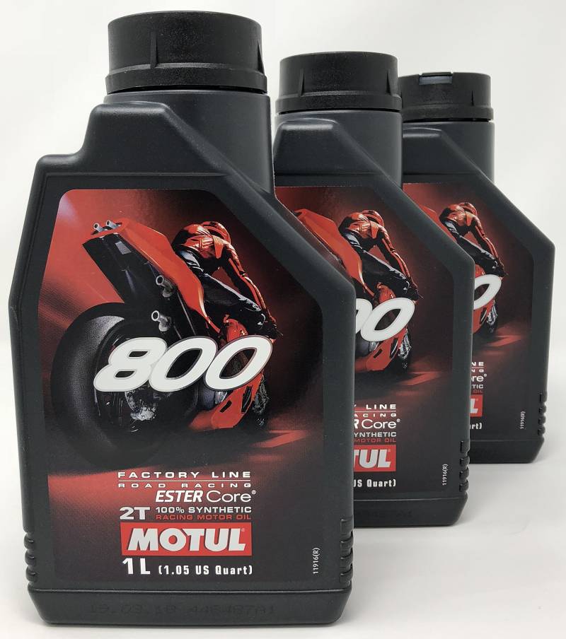 MOTUL Moto 2T 104041 800 2T Factory Line Road Racing, 3 Liter (3 x 1 l) von Motul