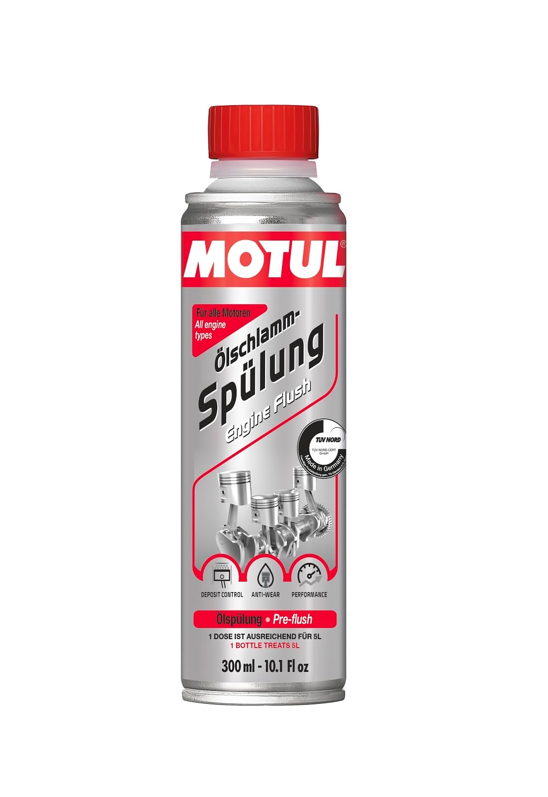 MOTUL 300 ml Ölschlammspülung Motorspülung für Benzin und Dieselmotoren Motorreiniger | 110794 | Reinigt nachhaltig betriebsbedingte Verschmutzungen im gesamten Ölkreislauf von Motul