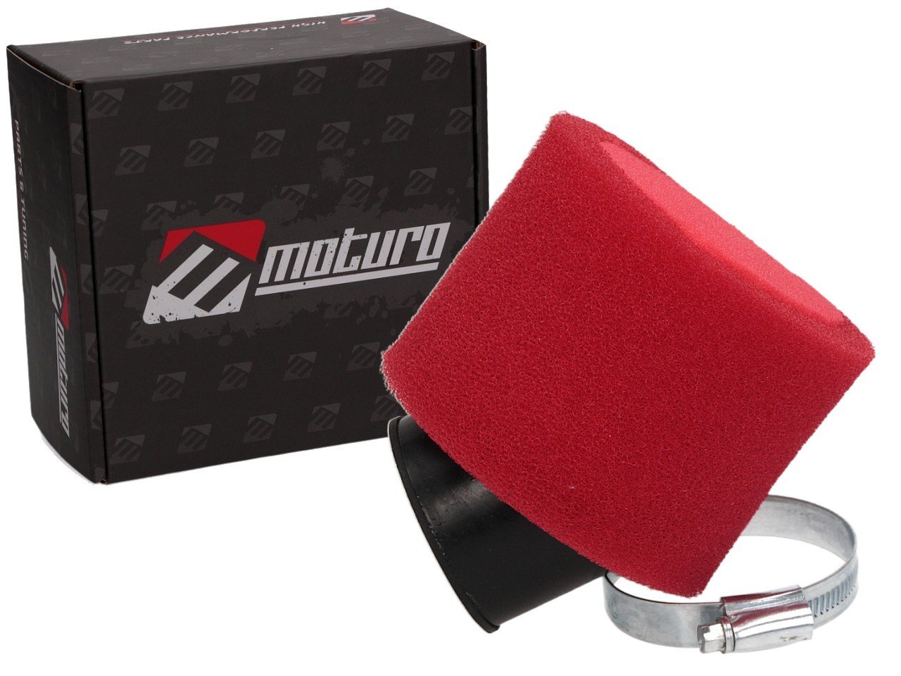Moturo Sport Luftfilter rot 46mm PZ26 für Motorrad Roller ATV Quad von Moturo