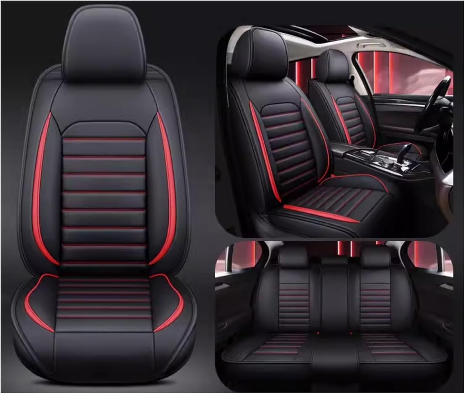 MounSgk Autositzbezüge, passend für Dodge Journey Nitro Ram 1500 Kaliber Ladegerät, Challenger Avenger, wasserdicht und rutschfest, komplettes Set von Sitzbezügen, Rot MounSgk Autositzbezüge, passend für Dodge Journey Nitro Ram 1500 Kaliber Ladegerät, Challenger Avenger, wasserdicht und rutschfest, komplettes Set von Sitzbezügen, Rot von MounSgk