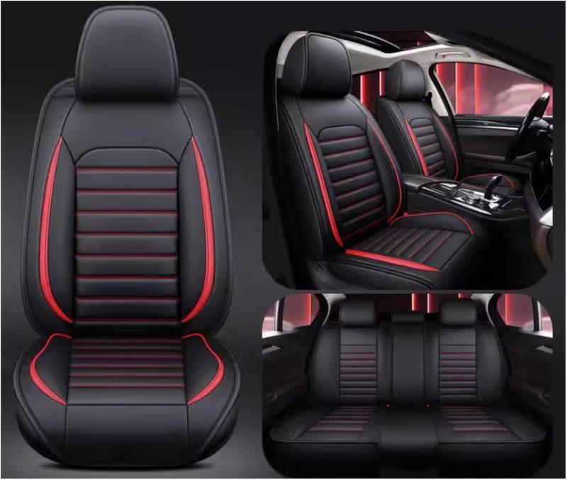 MounSgk Autositzbezüge, passend für Dodge Journey Nitro Ram 1500 Kaliber Ladegerät, Challenger Avenger, wasserdicht und rutschfest, komplettes Set von Sitzbezügen, Rot von MounSgk