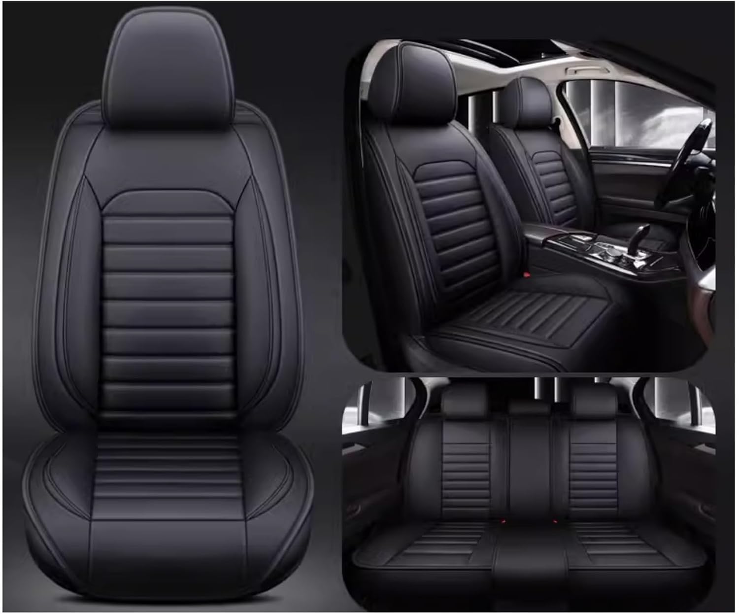 MounSgk Autositzbezüge für Land Rover Evoque Discovery Sport Range Rover Velar Discovery 3/4/5 Freelander wasserdicht und rutschfest, komplettes Set von Sitzbezügen, Balack MounSgk Autositzbezüge für Land Rover Evoque Discovery Sport Range Rover Velar Discovery 3/4/5 Freelander wasserdicht und rutschfest, komplettes Set von Sitzbezügen, Balack von MounSgk