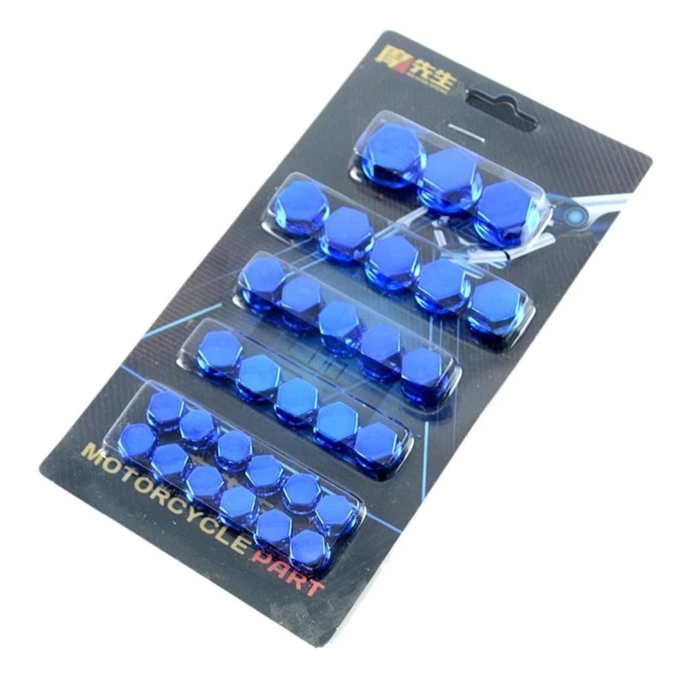 Motorrad Ornament Dekorative Bolt Caps Motormutter Abdeckung Motorrad Schraubkappe (blau) von Mounteps