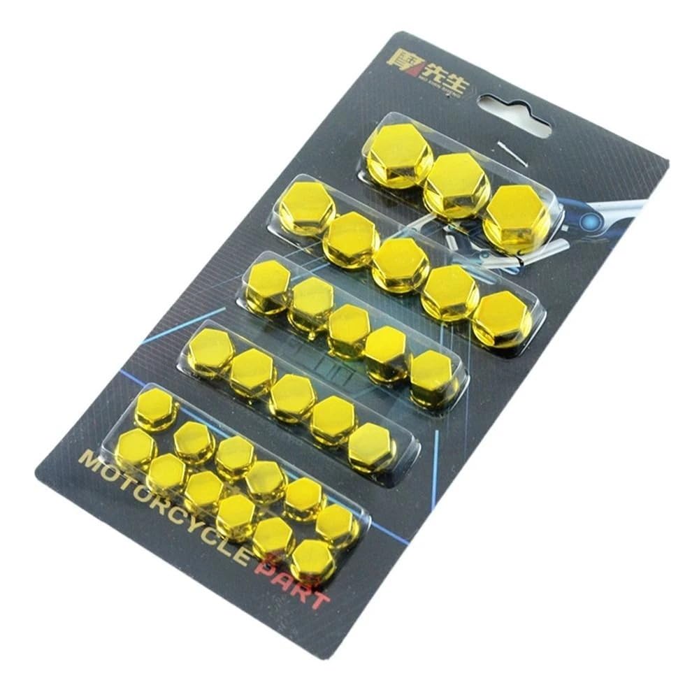 Motorrad Ornament Dekorative Bolt Caps Motormutter Abdeckung Motorrad Schraubkappe (gold) von Mounteps