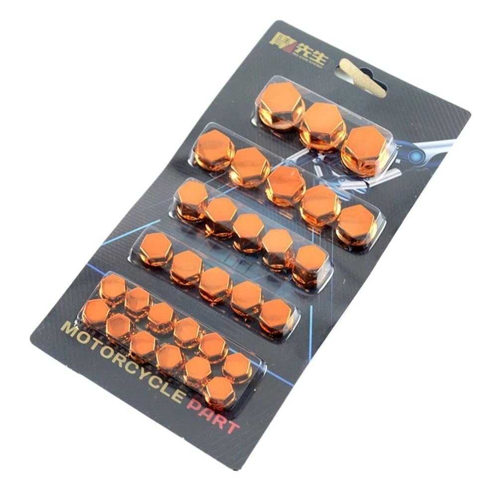Motorrad Ornament Dekorative Bolt Caps Motormutter Abdeckung Motorrad Schraubkappe (orange) von Mounteps