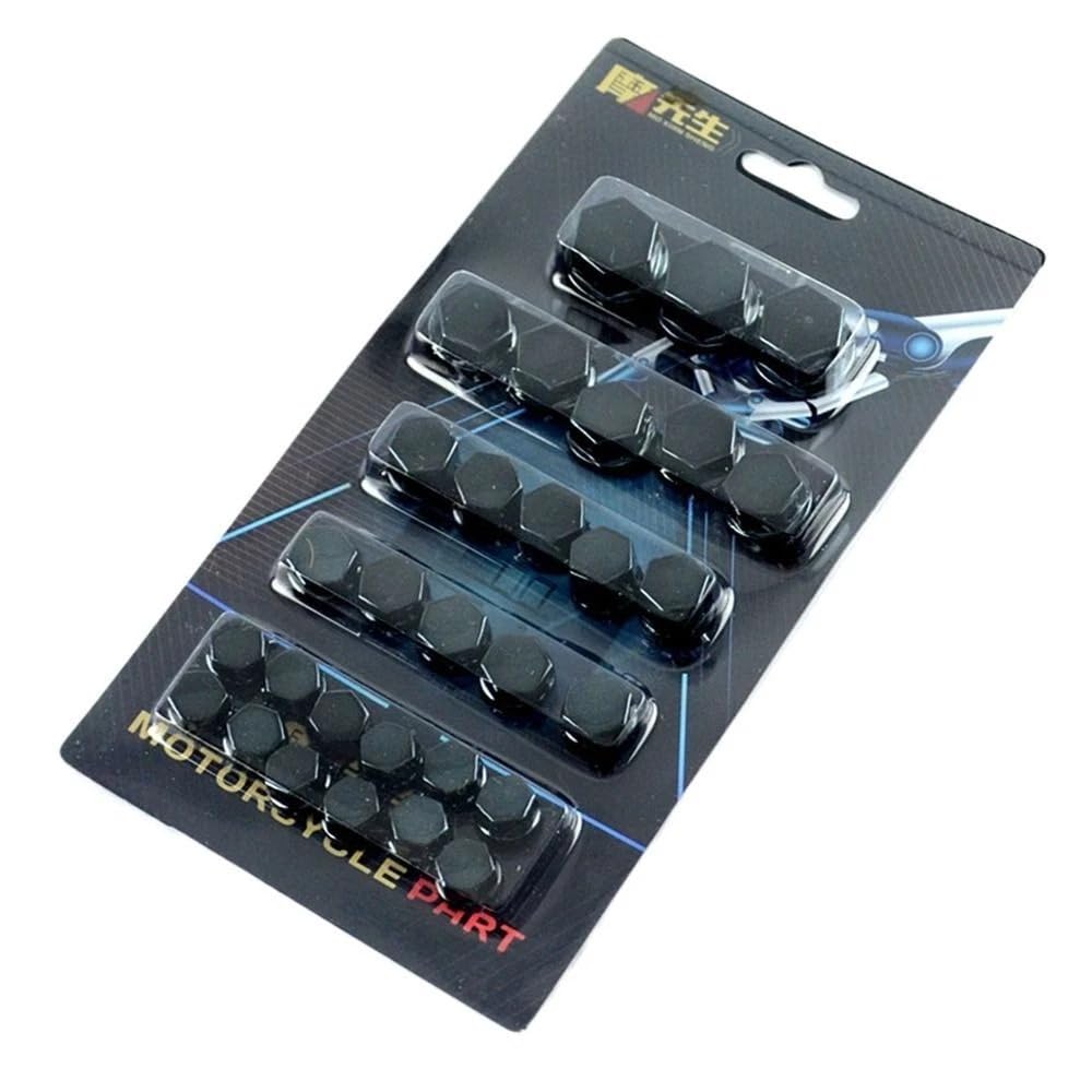 Motorrad Ornament Dekorative Bolt Caps Motormutter Abdeckung Motorrad Schraubkappe (schwarz) von Mounteps