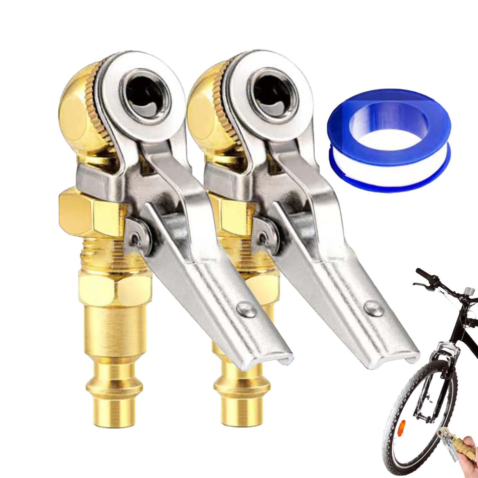 Moxeupon Lock-on-Luftfutter, Reifenfüllfutter | 2 Stück Reifenfüllfutter - Keine Leckage, Reifenspannfutter mit geschlossenem Durchfluss, sicheres Fahrzeug-Inflator-Kompressor-Pumpe-Anschlusszubehör Moxeupon Lock-on-Luftfutter, Reifenfüllfutter | 2 Stück Reifenfüllfutter - Keine Leckage, Reifenspannfutter mit geschlossenem Durchfluss, sicheres Fahrzeug-Inflator-Kompressor-Pumpe-Anschlusszubehör von Moxeupon