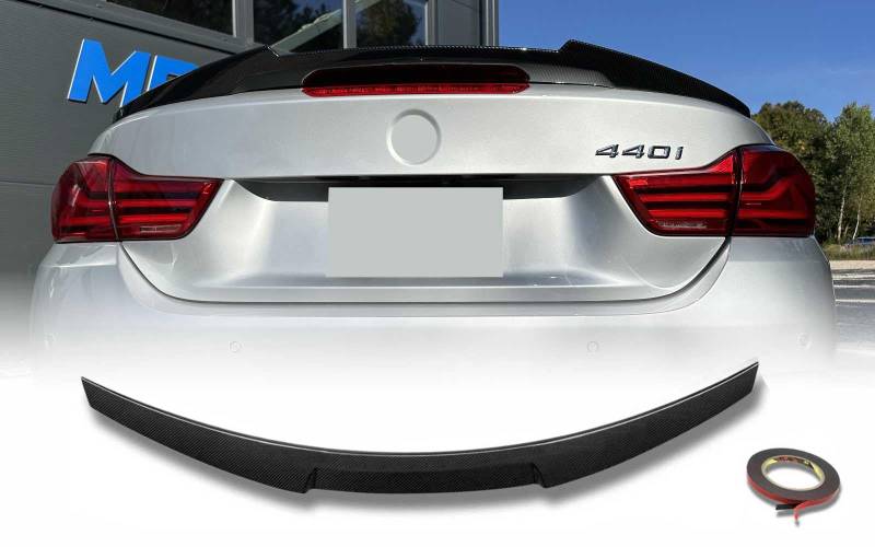 MpTuned BMW F33 M4 Heckspoiler Carbon Optik für BMW 4er 2014-2019 Performance Tuning Cabrio 420i 430i 440i 435i Heckspoilerlippe in Schwarz, Glänzend, ABS-Kunststoff, Selbstklebend von MpTuned