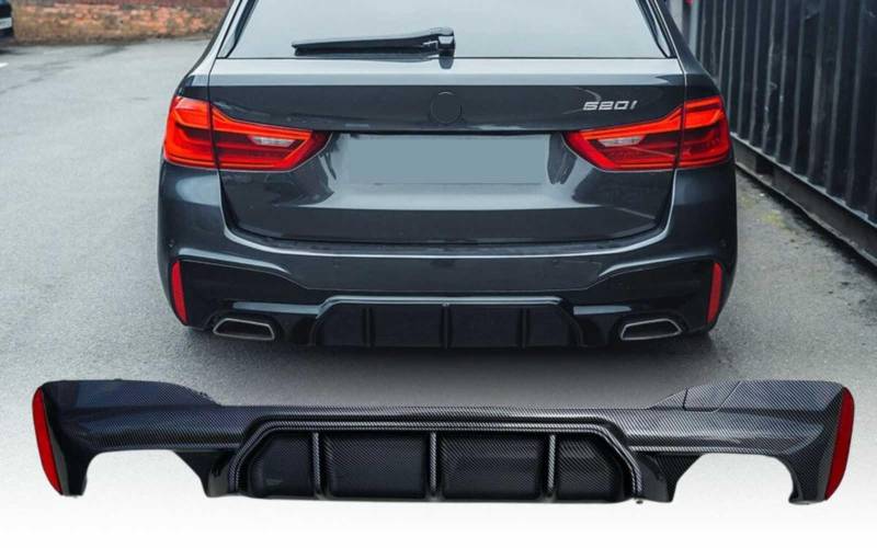 Mptuned G30 5er Diffusor 2017–2023 – Performance Heckdiffusor im M5-Stil – Carbon Optik– Passend für M-Paket Heckstoßstange von MpTuned