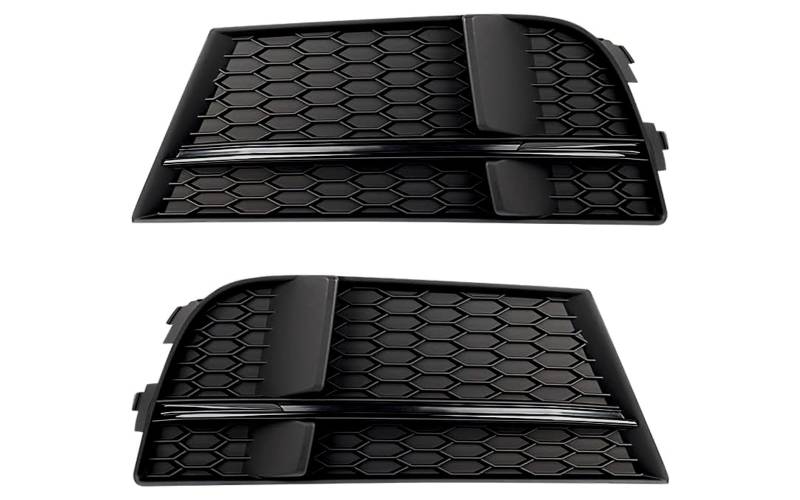 Mptuned Auto Nebelscheinwerfer Abdeckung kompatible für Audi A3 S3 8V 2016-2020 facelift,Kühlergrill Abdeckung glänzend schwarz Lampe Rahmen Frontstoßstange Gitter Blende Zubehör von MpTuned