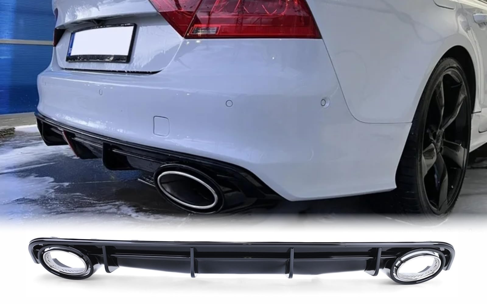 Mptuned Heckdiffusor Heckstoßstange kompatibel mit Audi A7 4G8 Facelift 2014-2018, Heckdiffusor, Haifischflosse Diffusor, Karosserie modifiziertes Zubehör Mptuned Heckdiffusor Heckstoßstange kompatibel mit Audi A7 4G8 Facelift 2014-2018, Heckdiffusor, Haifischflosse Diffusor, Karosserie modifiziertes Zubehör von MpTuned