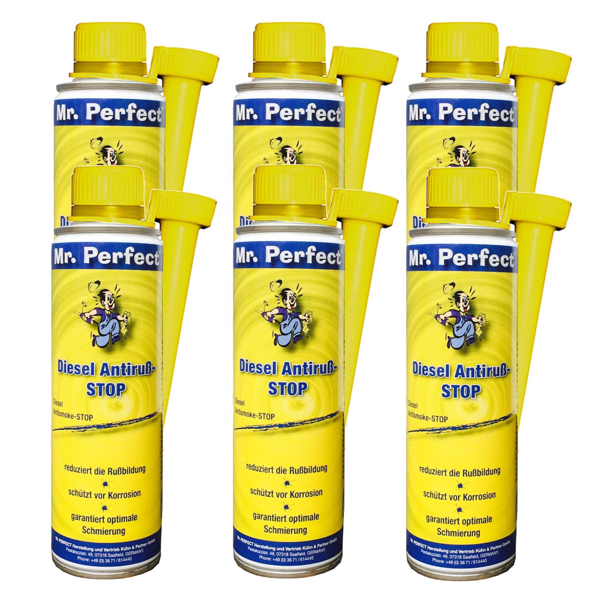 Mr. Perfect® Diesel Anti Ruß-Stop Additiv, 6 x 250 ml - Kraftstoffzusatz minimiert die Rußbildung bei Dieselmotoren von Mr. Perfect