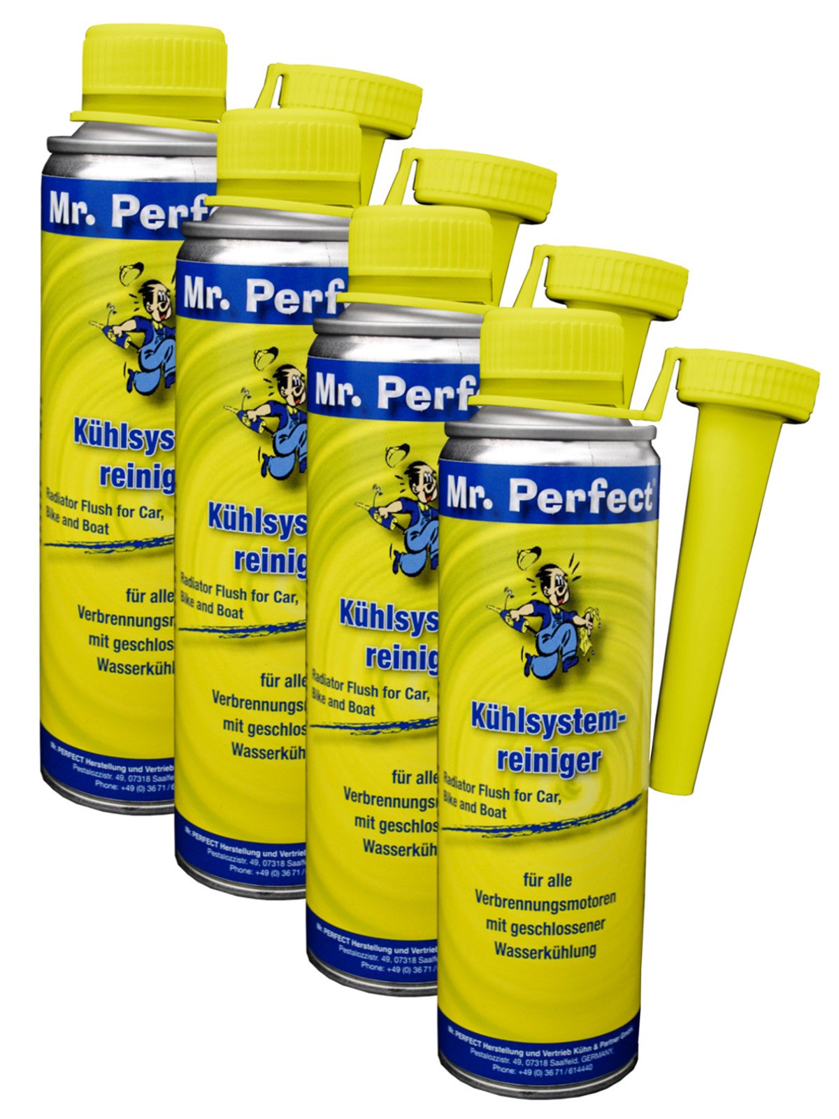 Mr. Perfect® Kühlsystemreiniger, 4 x 250ml - Kühlerschutz-Additiv KFZ für alle Verbrennungsmotoren mit geschlossener Wasserkühlung von Mr. Perfect