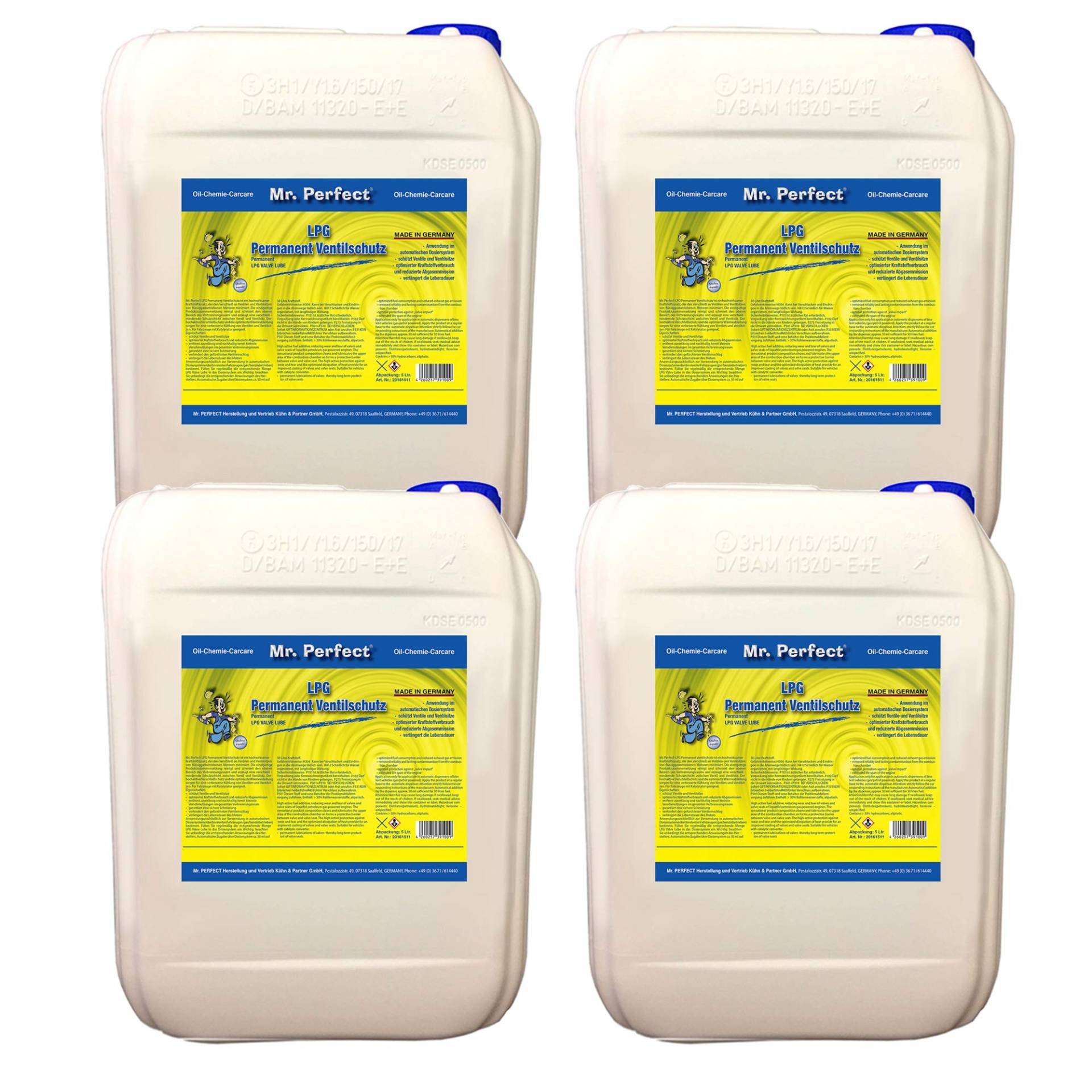 Mr. Perfect® LPG Permanent Ventilschutz, 4 x 5 Liter - Gassystem-Schutz vor Korrosion und Verbrennungsrückständen von Mr. Perfect