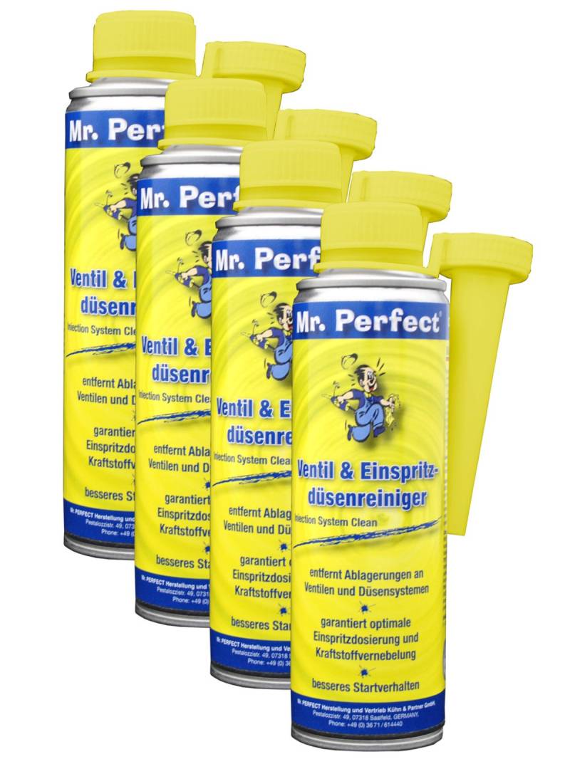 Mr. Perfect Ventil- & Einspritzdüsenreiniger, 4x 250 ml - Additiv für Benzin-Motoren von Mr. Perfect