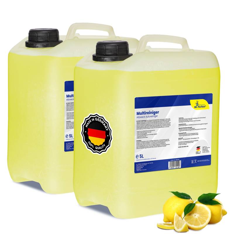 Mr.Perfect® - Profi Multi Reiniger 2x5L Kanister Auto Reiniger | Polsterreiniger Auto und Teppichreiniger | Kunststoffreiniger und Autoreinigung von Innen und Außen von Mr. Perfect