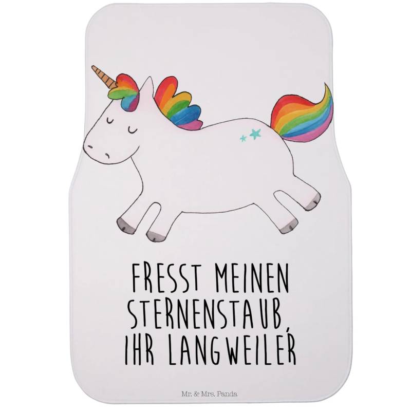 Mr. & Mrs. Panda Fahrer Autofußmatte Einhorn Happy - Geschenk, Unicorn, spannend, Einhörner, Lebensfreude, Schmutzmatte Auto, Einhorn Deko, Fußmatte von Mr. & Mrs. Panda