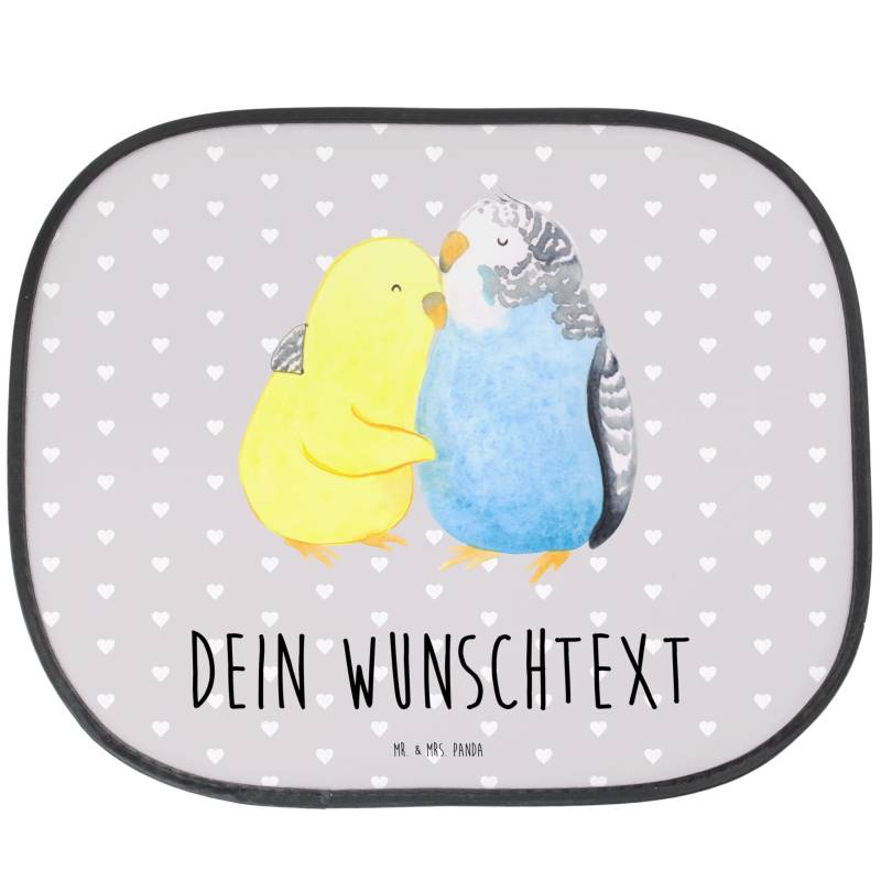 Mr. & Mrs. Panda Personalisierbarer Sonnenschutz Wellensittich Liebe - Personalisierte Geschenke, Sonnenschutz mit Kindername, Personalisierte von Mr. & Mrs. Panda