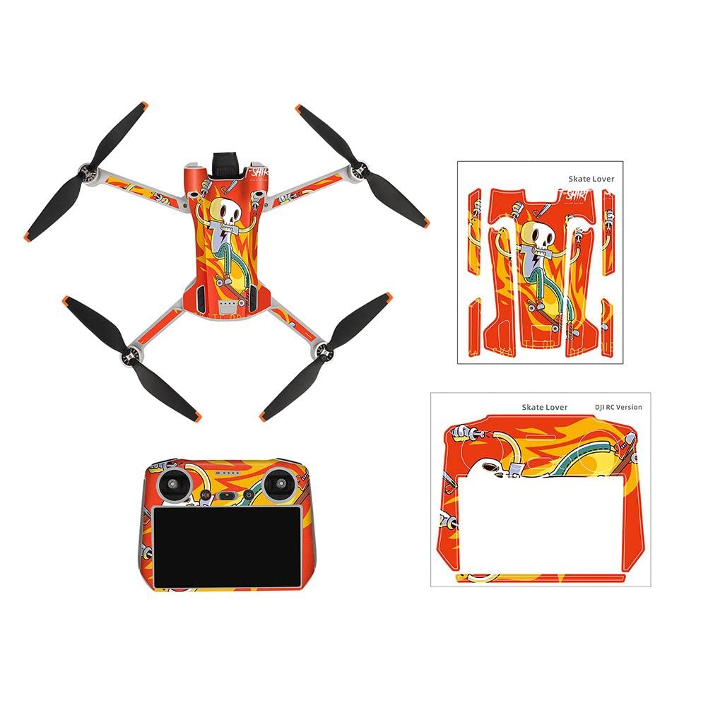 Mini 3 Pro Drohnen Aufkleber Set, Kleber Wasserdichte Skins Sticker Kit kompatibel für Mini 3 Pro Drohne kompatibel für DJI RC Fernbedienung Dekoration Schutz Zubehör (Stil 4) von Mrisata