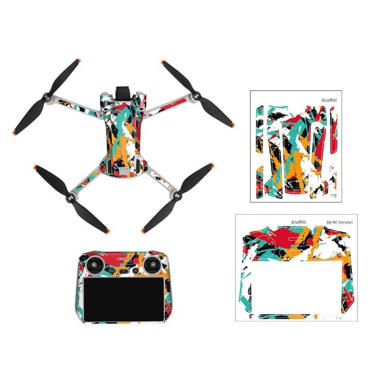 Mini 3 Pro Drohnen Aufkleber Set, Kleber Wasserdichte Skins Sticker Kit kompatibel Mini 3 Pro Drohne kompatibel RC Fernbedienung Dekoration Schutz Zubehör (Stil 5) von Mrisata