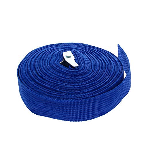 MroMax 2,5 cm Breite x 10 m Länge Zurrgurte Polypropylen Nockenschnalle Zurrgurte 200 kg Traglast Cargo Spanngurt 25 mm x 10 m zum Bewegen von Ladung, Blau, 1 Stück von MroMax