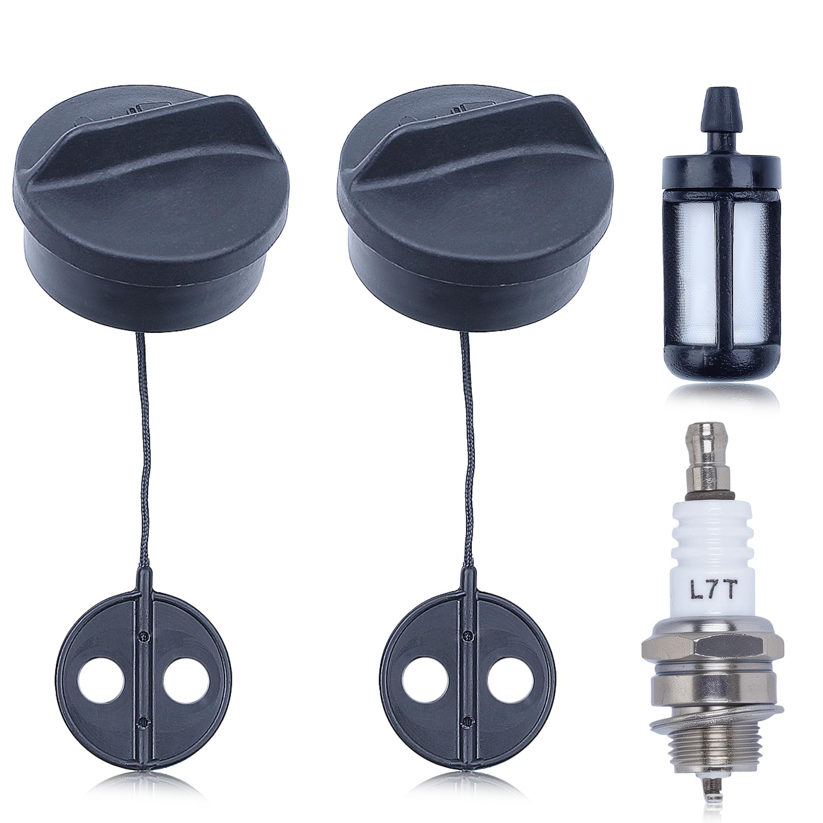 Mtanlo 2 Stück Tankdeckel für Stihl FS38, FS45, FS55, FS56, FS80, FS81, FS85, FS88, FS120 Motorsense, Benzindeckel mit Benzinfilter und Ersatzzündkerze Mtanlo 2 Stück Tankdeckel für Stihl FS38, FS45, FS55, FS56, FS80, FS81, FS85, FS88, FS120 Motorsense, Benzindeckel mit Benzinfilter und Ersatzzündkerze von Mtanlo
