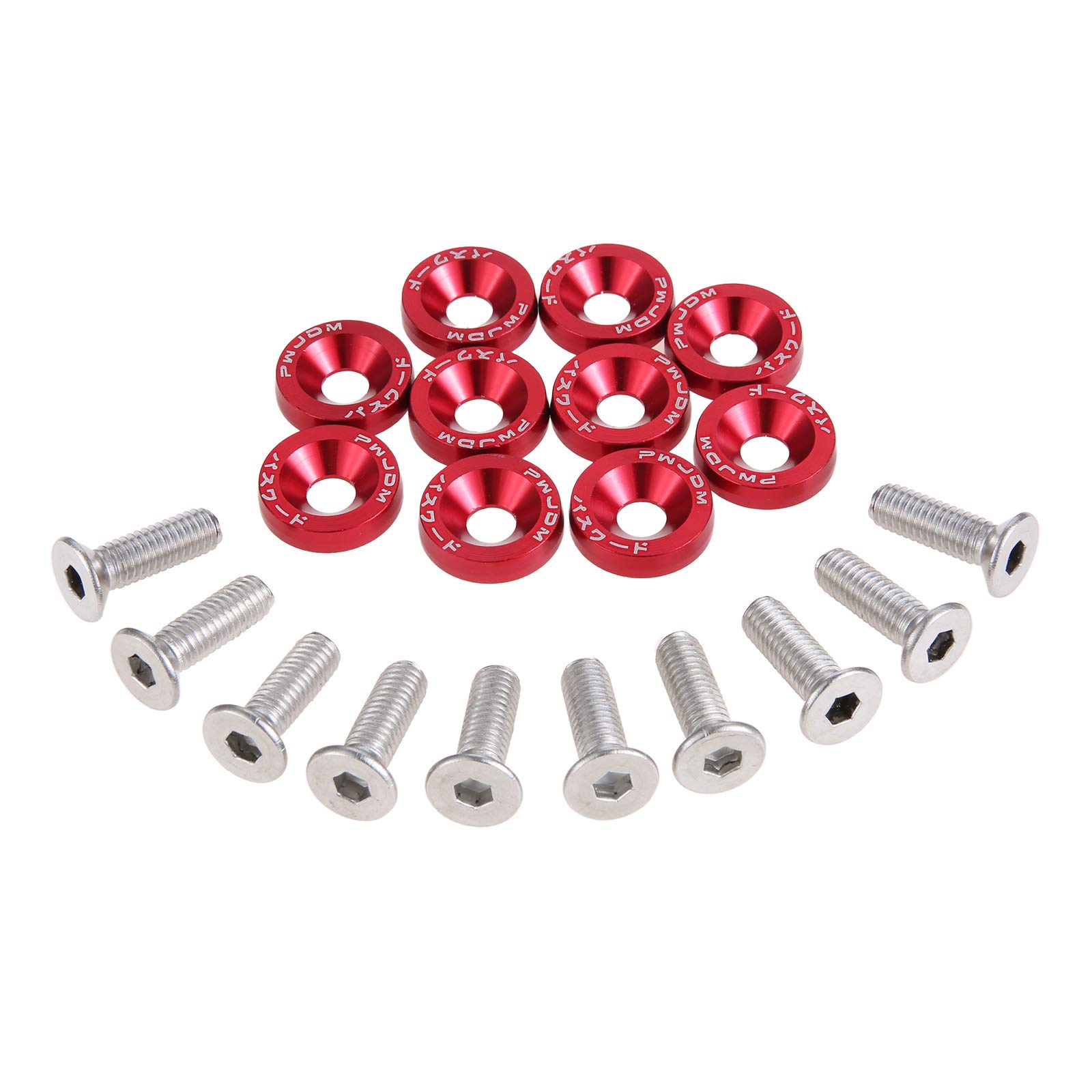 Mtsooning 10 Stück Universal M6 x 20 JDM Auto Schrauben Aluminium Stoßfänger Unterlegscheibe Unterlegscheibe Mtsooning 10 Stück Universal M6 x 20 JDM Auto Schrauben Aluminium Stoßfänger Unterlegscheibe Unterlegscheibe von Mtsooning