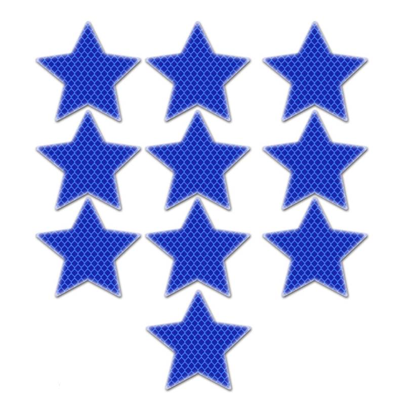 Mtucegi 10 Pieces Reflective Star Decals Warnbänder Aufkleber Selbstklebend Für LKW Auto Außensicherheitsdekoration von Mtucegi