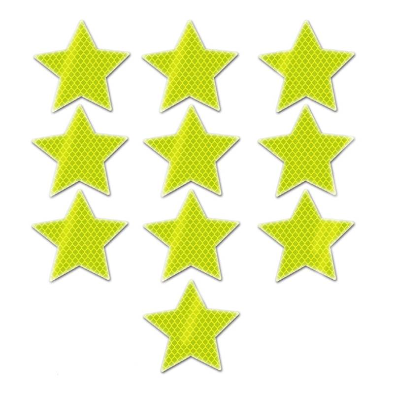 Mtucegi 10 Pieces Reflective Star Decals Warnbänder Aufkleber Selbstklebend Für LKW Auto Außensicherheitsdekoration von Mtucegi