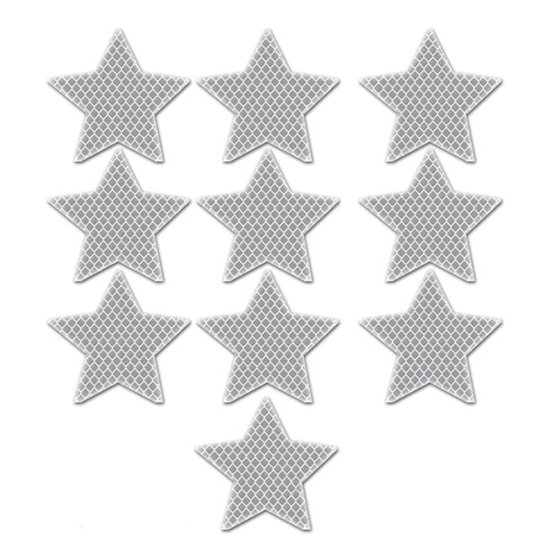 Mtucegi 10 Pieces Reflective Star Decals Warnbänder Aufkleber Selbstklebend Für LKW Auto Außensicherheitsdekoration von Mtucegi