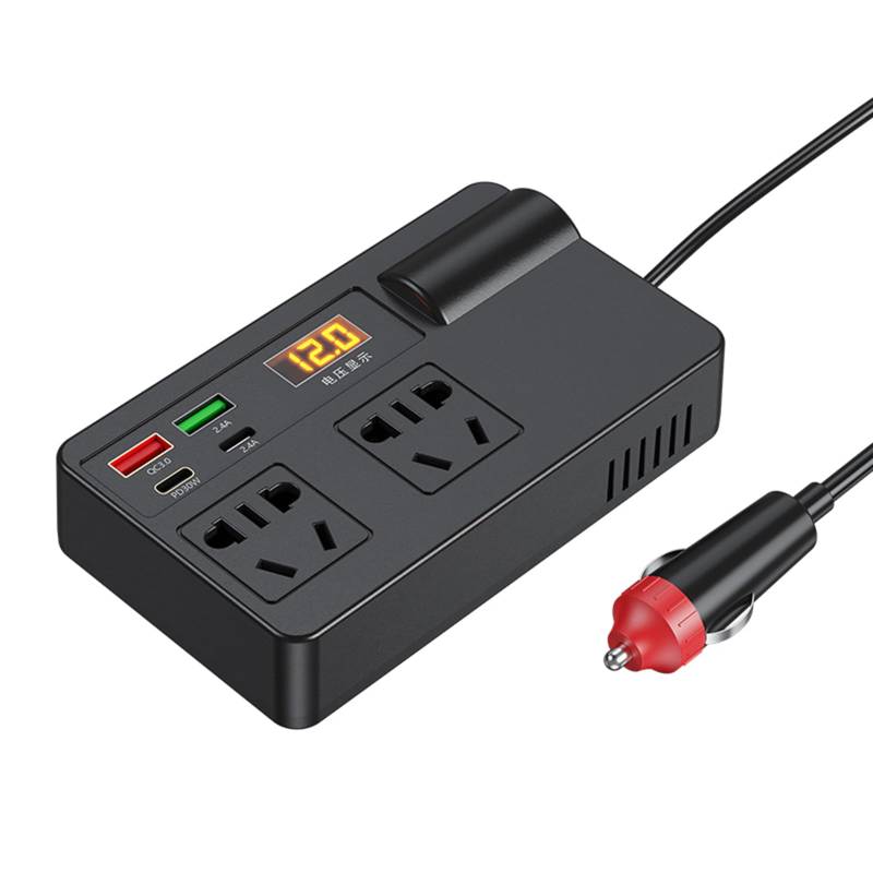 Mtucegi 120W Wechselrichter Mit PD30W Typ C Und USB A Port DC12V-24V Bis 220 V Auto Plug Adapter Outlet Fahrzeug Essentiell von Mtucegi