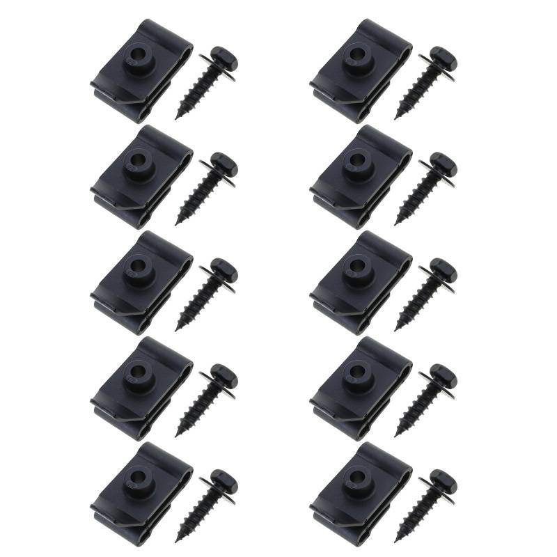 Mtucegi 5/10pcs Metallmotor Unter Bedeckungen Körper Schrauben Stoßfänger Kotflügel Und Metallverkleidung Feder Clip Auto Car Auto U Clip von Mtucegi