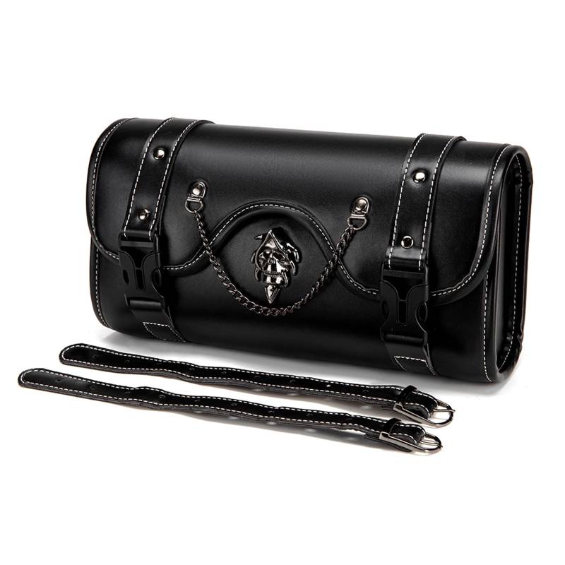 Mtucegi Front Taschen Werkzeugtasche Werkzeugtasche Sattelbeutel Punk Styles Leder Leder Gabel Lenkerbeutel von Mtucegi