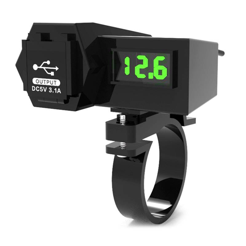 Mtucegi Telefon Ladebuchse Doppel USB Fastladeauslass Mit Schalter Voltmeter Waterdcode Caps Ladebuchse von Mtucegi