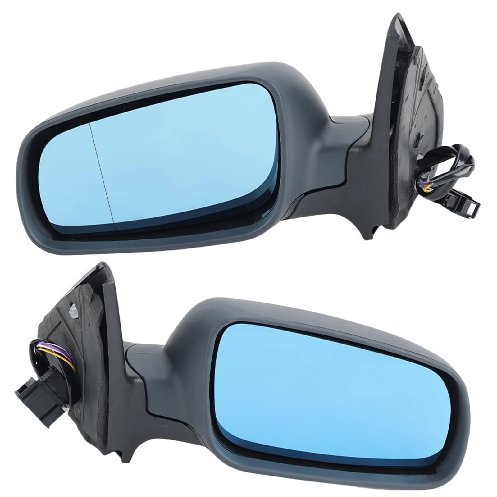 Außenspiegel Für Golf 4 MK4 Für Bora 1j 1999-2006 5-polige Seitentürspiegelbaugruppe Grundiert Blaues Glas Beheizter Außenspiegel Autozubehör Spiegelglas Beheizbar(1 Pair) von Mtuqvma