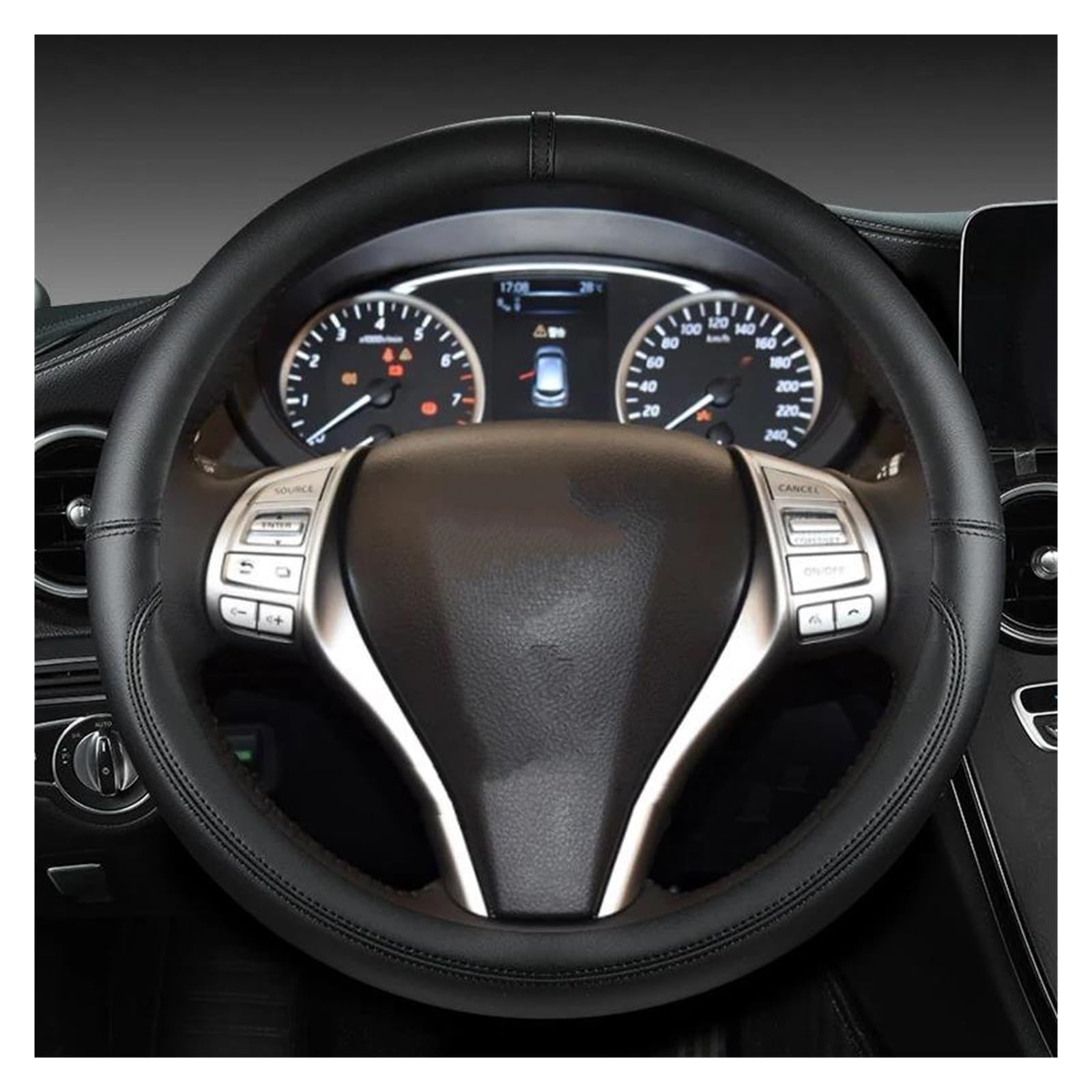 Mtuqvma Auto Lenkradbezug Für Nissan März Micra K10-K14 PU Leder Auto Lenkrad Abdeckung 38cm F von Mtuqvma