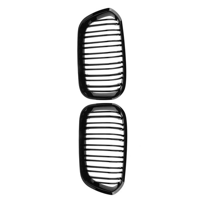 Front Kühlergrille Frills Für 1er F20 F21 2015 2016 2017 2 STÜCKE Glanz Schwarz Frontstoßstange Nierengrill Grill Haube Mesh Doppellinie Frontstoßstangenmaske von Mtuqvma