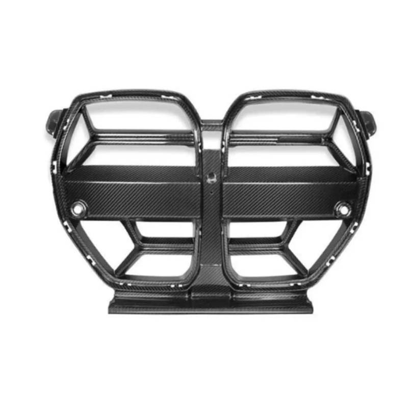 Front Kühlergrille Frills Für 3er G80 Für M3 4er G82 G83 Für M4 2021-2023 Echtkohlefaser Auto Frontstoßstange Nierengrill Grill Auto Racing Grid Frontstoßstangenmaske(Dry Carbon Fiber) von Mtuqvma