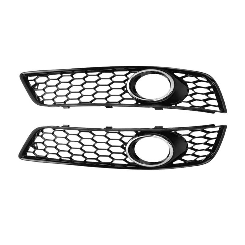Front Kühlergrille Frills Für A3 8P 2009 2010 2011 2012 2013 OE 8P0807682D 8P0807681D 2 Stücke Auto Front Stoßstange Nebel Licht Kühlergrill Abdeckung Honeycomb Mesh Frontstoßstangenmaske(Silver Ring von Mtuqvma