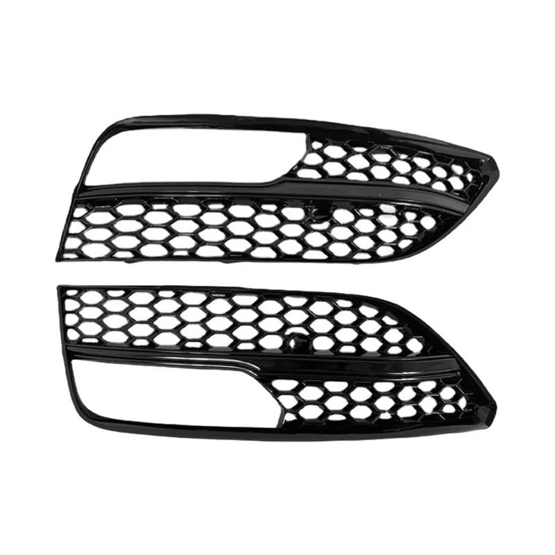 Front Kühlergrille Frills Für A3 Fließheck 2013 2014 2015 2016 2PCS Front Stoßstange Nebel Licht Surround Abdeckung Grille Frontstoßstangenmaske(Schwarz) von Mtuqvma