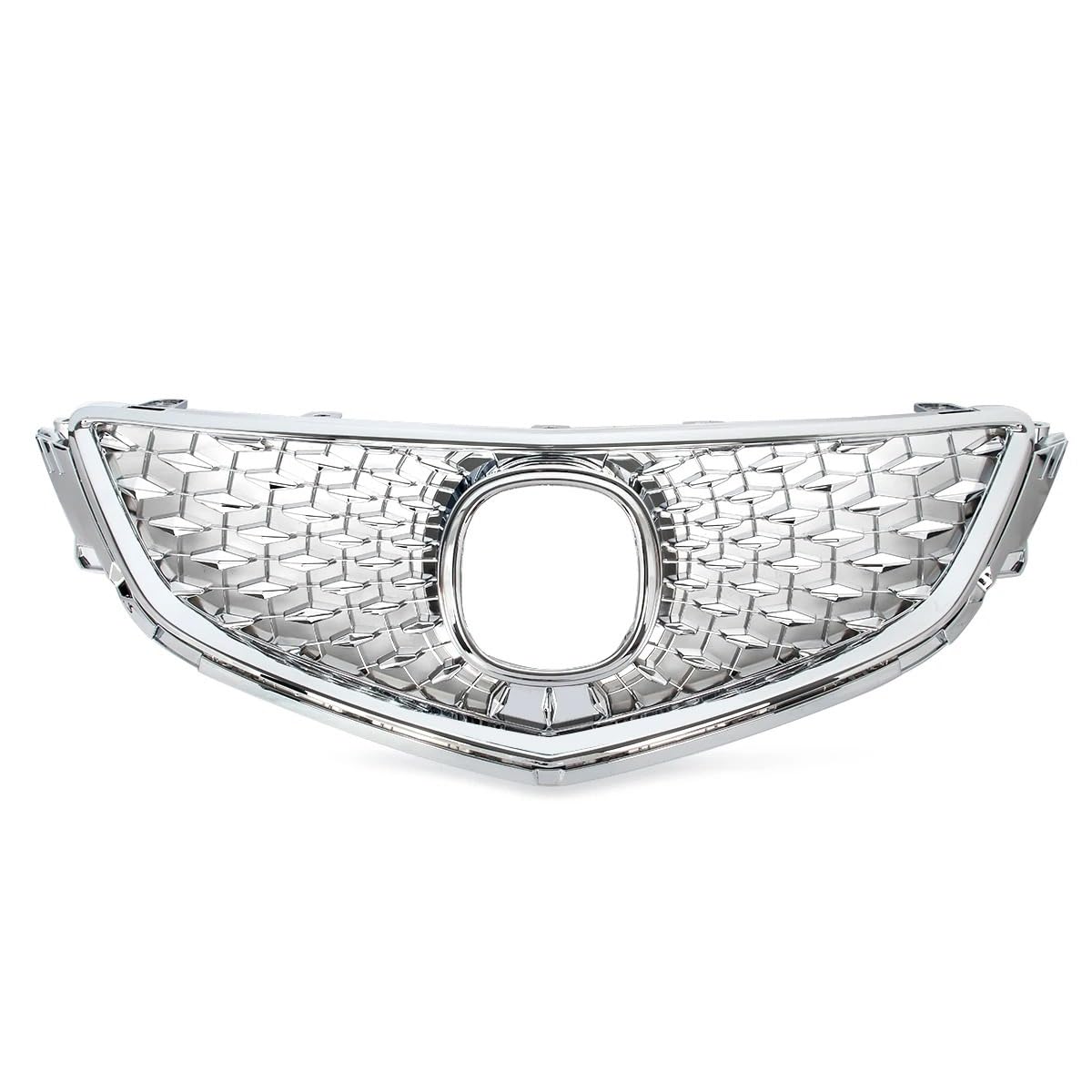 Front Kühlergrille Frills Für Acura 2015 2016 2017 Chrom-Frontgrill Modifizierter Grill Vorderer Oberer Stoßfängergrill Kühlergrill Renngrills Zubehör Frontstoßstangenmaske(Chrome with Black) von Mtuqvma