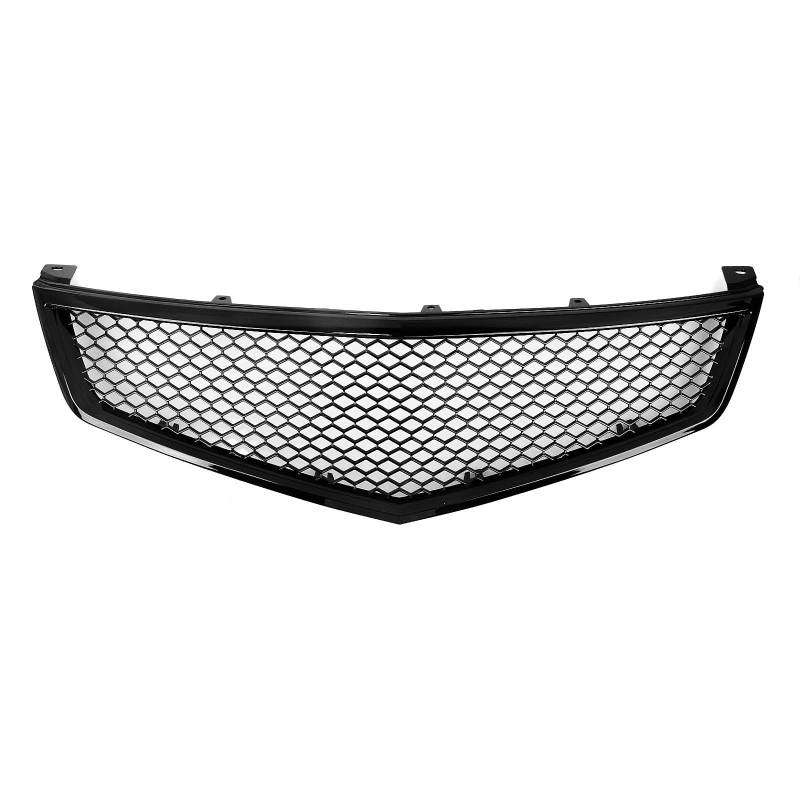 Front Kühlergrille Frills Für Acura Für TSX 2006 2007 2008 Kühlergrill Racing Grill Waben Stil Carbon Fiber Look/Glanz/Matt Schwarz Auto Oberen Stoßfänger Haube Mesh Frontstoßstangenmaske(Glossy Black von Mtuqvma