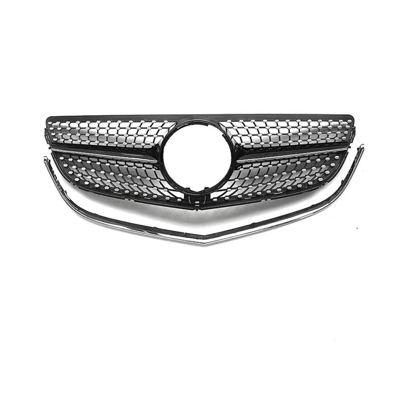 Front Kühlergrille Frills Für Benz E-Klasse Coupé W207 C207 A207 2-türig 2014 2015 2016 2017 E200 E250 E400 E500 Kühlergrill Frontgrill Obere Stoßstange Haube Mesh Frontstoßstangenmaske(Schwarz) von Mtuqvma