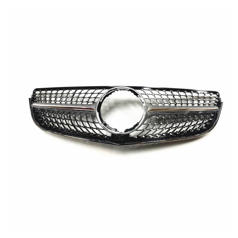 Front Kühlergrille Frills Für Benz E-Klasse Coupé W207 C207 A207 2-türig 2014 2015 2016 2017 E200 E250 E400 E500 Kühlergrill Frontgrill Obere Stoßstange Haube Mesh Frontstoßstangenmaske(Silber) von Mtuqvma