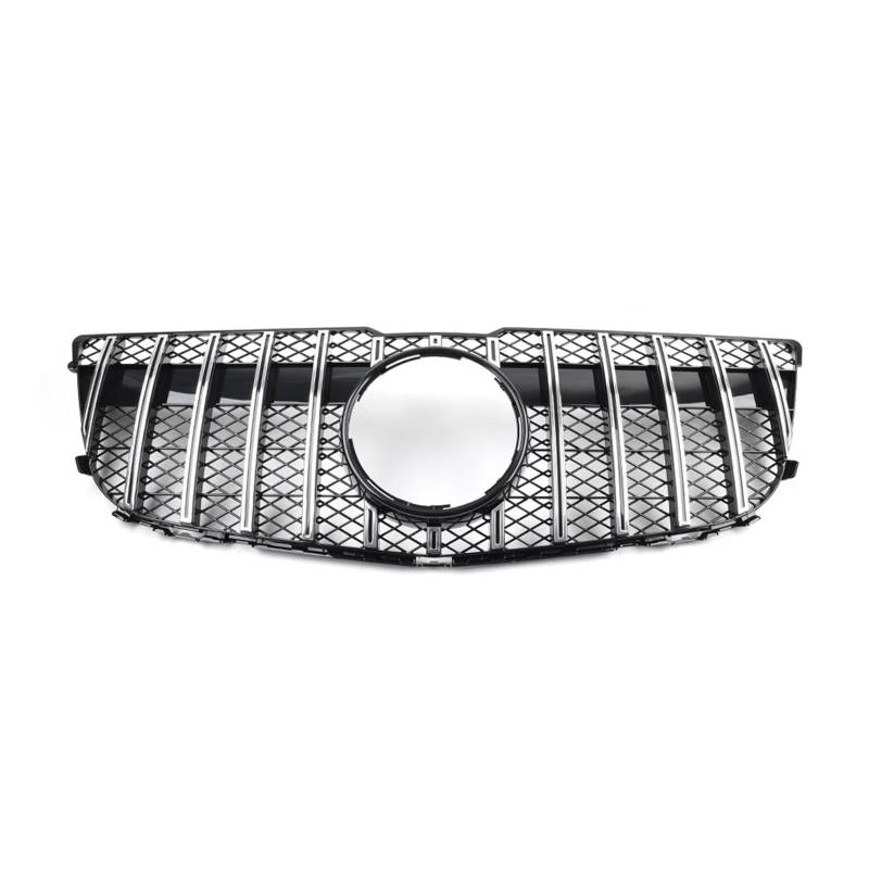 Front Kühlergrille Frills Für Benz Für GLK-Klasse X204 Facelift GLK250 GLK300 GLK350 2013 2014 2015 Auto Für GTR-Stil Frontstoßstange Haubengrill Grill Frontstoßstangenmaske(Chrome) von Mtuqvma